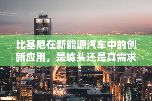 比基尼在新能源汽车中的创新应用，是噱头还是真需求？