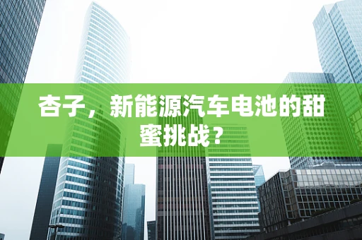杏子，新能源汽车电池的甜蜜挑战？
