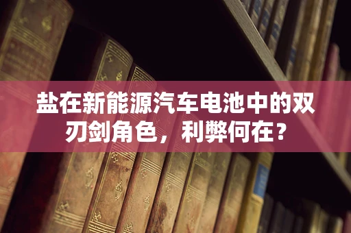 盐在新能源汽车电池中的双刃剑角色，利弊何在？