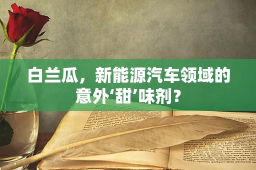 白兰瓜，新能源汽车领域的意外‘甜’味剂？