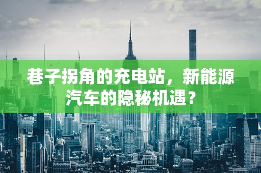 巷子拐角的充电站，新能源汽车的隐秘机遇？