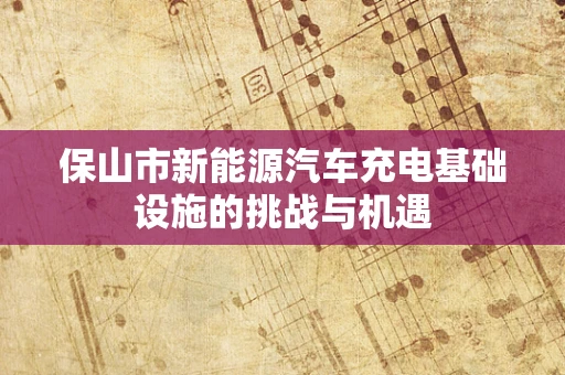保山市新能源汽车充电基础设施的挑战与机遇