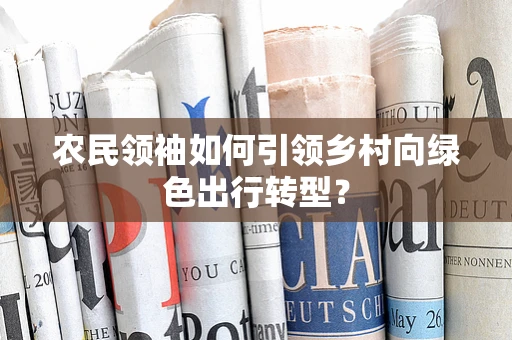 农民领袖如何引领乡村向绿色出行转型？