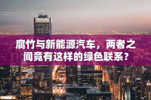 腐竹与新能源汽车，两者之间竟有这样的绿色联系？