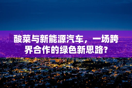 酸菜与新能源汽车，一场跨界合作的绿色新思路？