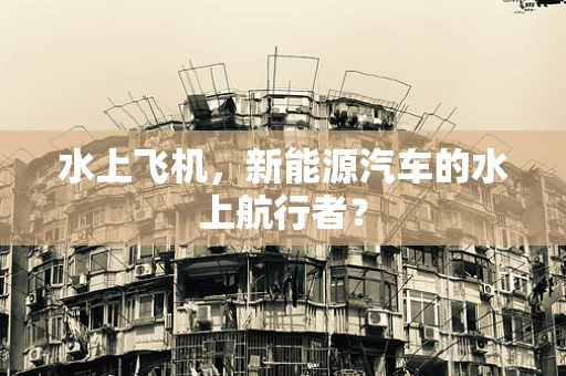 水上飞机，新能源汽车的水上航行者？
