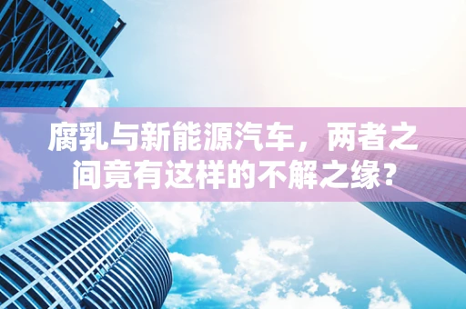 腐乳与新能源汽车，两者之间竟有这样的不解之缘？