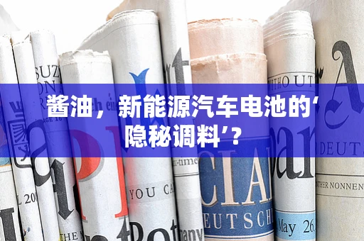 酱油，新能源汽车电池的‘隐秘调料’？