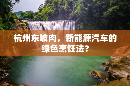 杭州东坡肉，新能源汽车的绿色烹饪法？