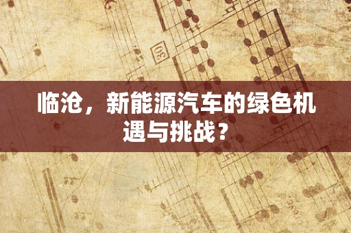 临沧，新能源汽车的绿色机遇与挑战？