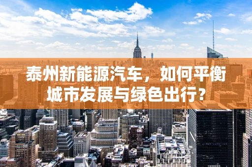 泰州新能源汽车，如何平衡城市发展与绿色出行？