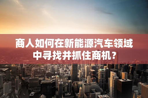 商人如何在新能源汽车领域中寻找并抓住商机？
