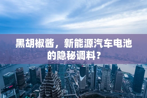 黑胡椒酱，新能源汽车电池的隐秘调料？