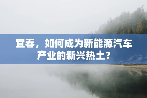 宜春，如何成为新能源汽车产业的新兴热土？