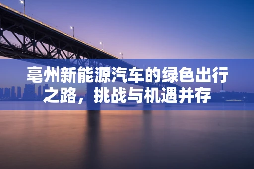 亳州新能源汽车的绿色出行之路，挑战与机遇并存