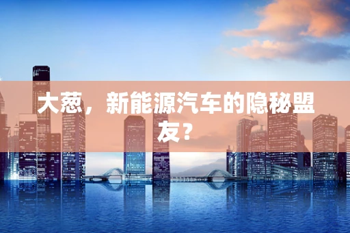 大葱，新能源汽车的隐秘盟友？
