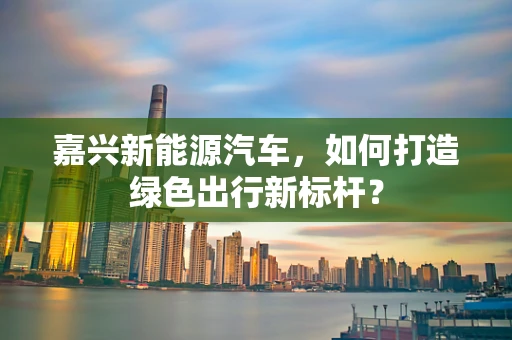 嘉兴新能源汽车，如何打造绿色出行新标杆？