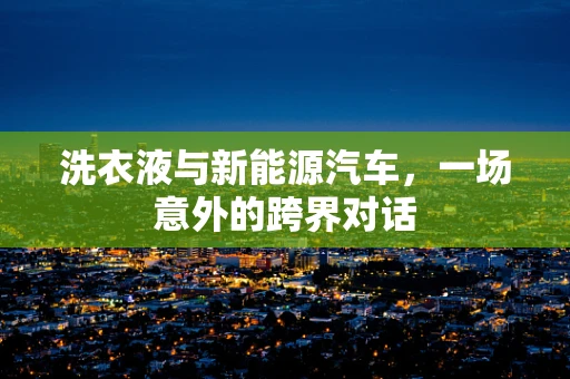 洗衣液与新能源汽车，一场意外的跨界对话