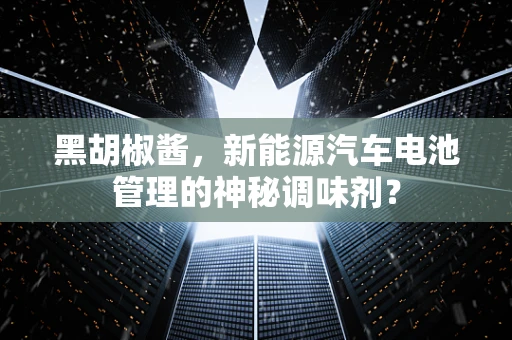 黑胡椒酱，新能源汽车电池管理的神秘调味剂？