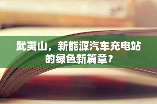 武夷山，新能源汽车充电站的绿色新篇章？