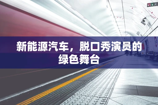 新能源汽车，脱口秀演员的绿色舞台