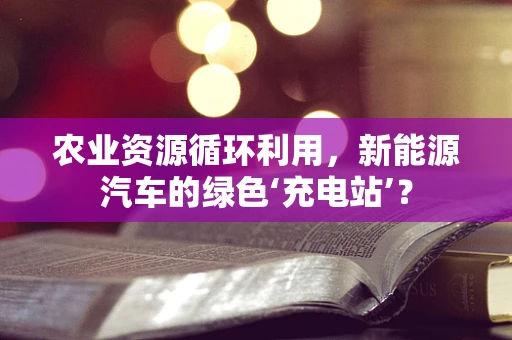 农业资源循环利用，新能源汽车的绿色‘充电站’？