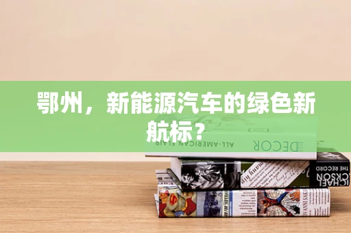 鄂州，新能源汽车的绿色新航标？