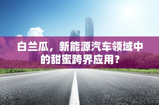 白兰瓜，新能源汽车领域中的甜蜜跨界应用？