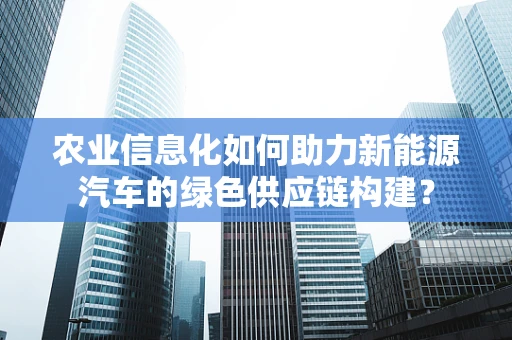 农业信息化如何助力新能源汽车的绿色供应链构建？