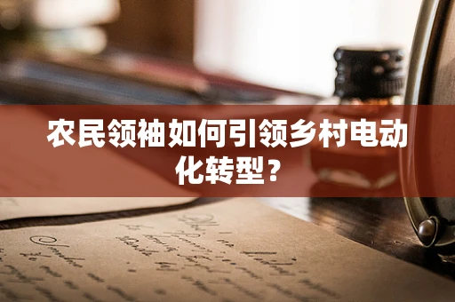 农民领袖如何引领乡村电动化转型？