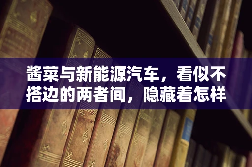酱菜与新能源汽车，看似不搭边的两者间，隐藏着怎样的绿色出行启示？