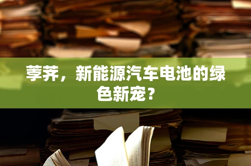 荸荠，新能源汽车电池的绿色新宠？