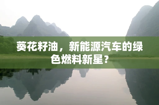 葵花籽油，新能源汽车的绿色燃料新星？