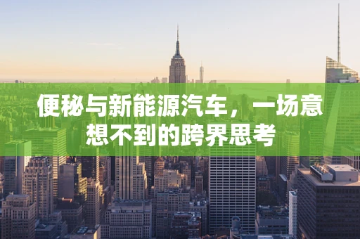 便秘与新能源汽车，一场意想不到的跨界思考
