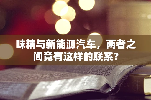 味精与新能源汽车，两者之间竟有这样的联系？