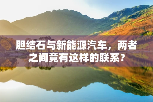 胆结石与新能源汽车，两者之间竟有这样的联系？