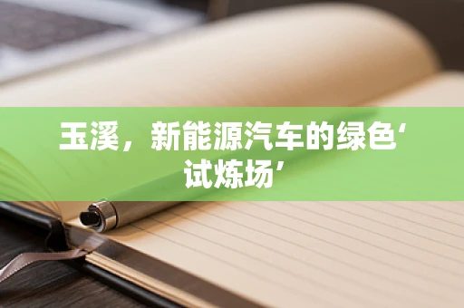 玉溪，新能源汽车的绿色‘试炼场’