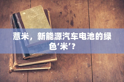 薏米，新能源汽车电池的绿色‘米’？
