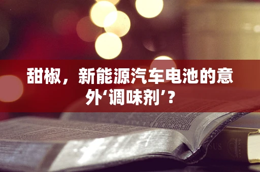 甜椒，新能源汽车电池的意外‘调味剂’？