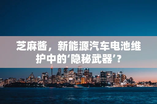 芝麻酱，新能源汽车电池维护中的‘隐秘武器’？