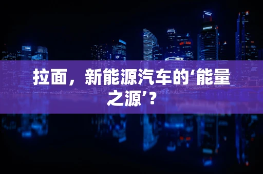 拉面，新能源汽车的‘能量之源’？