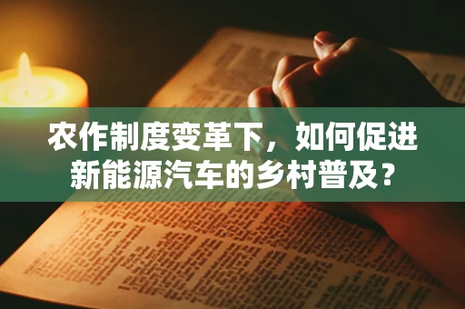 农作制度变革下，如何促进新能源汽车的乡村普及？