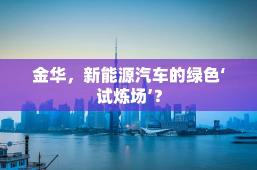 金华，新能源汽车的绿色‘试炼场’？