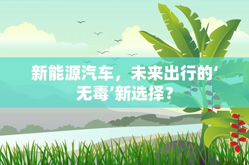 新能源汽车，未来出行的‘无毒’新选择？