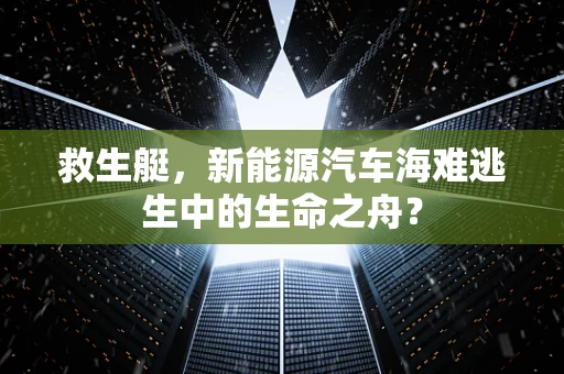 救生艇，新能源汽车海难逃生中的生命之舟？