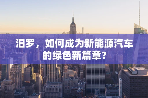 汨罗，如何成为新能源汽车的绿色新篇章？