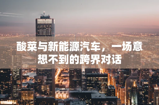 酸菜与新能源汽车，一场意想不到的跨界对话