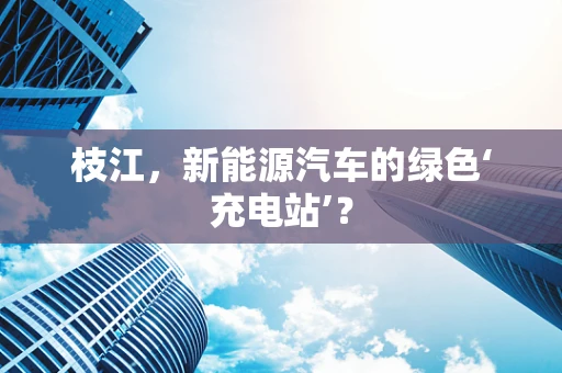 枝江，新能源汽车的绿色‘充电站’？