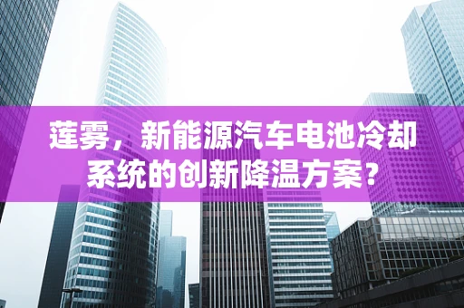 莲雾，新能源汽车电池冷却系统的创新降温方案？