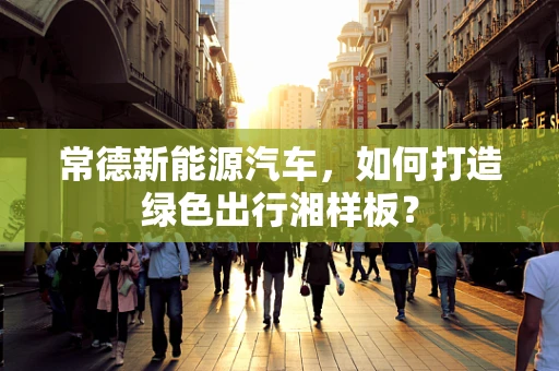 常德新能源汽车，如何打造绿色出行湘样板？